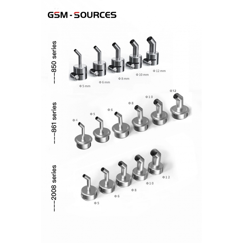 GSM-SOURCES 850 Series 816 Series 2008 Series Hot Air Gun Nozzle 