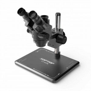 SOPTOP Trinocular HD Microscope Multiplication 6.7-4.5X Continuous Zoom 150MM Lifting Adjustment Mobile Phone Repair Microscope