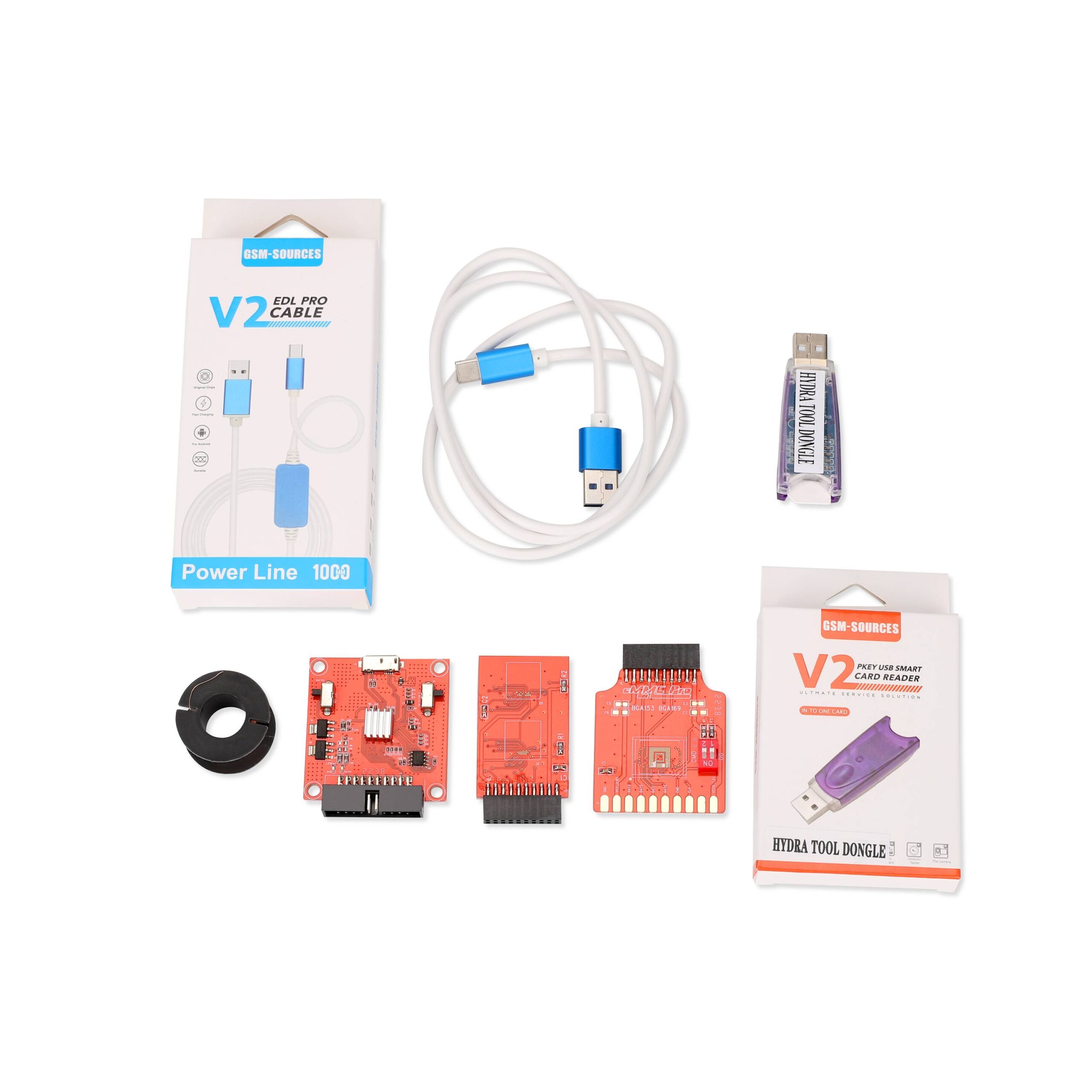 Hydra Dongle + EDL PRO V2 Type-C USB Cable+ + EMMC ISP Adapters Tool ...