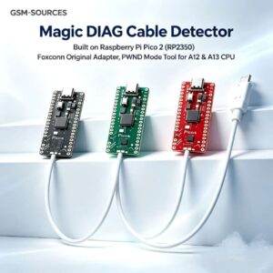 MAGICO DIAG  CABLE DETECTOR Raspberry Pi Pico 2 - RP2350 Microcontroller Development Board with Lightning Flash Cable for iPhone